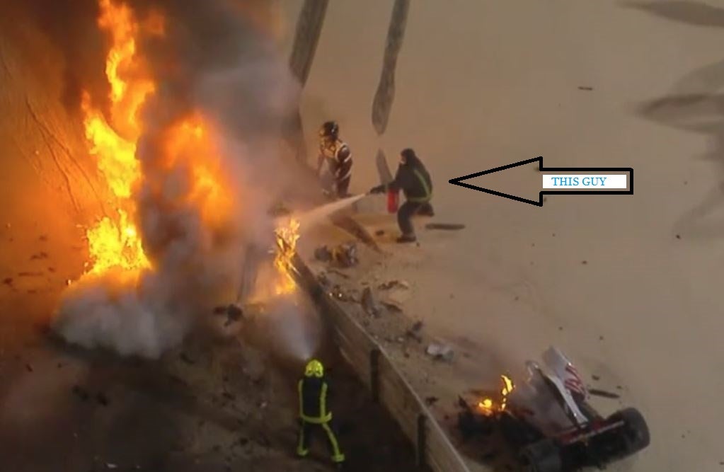 Гонщик «Ф-1» провел в пламени взорвавшегося болида 27 секунд – и уцелел